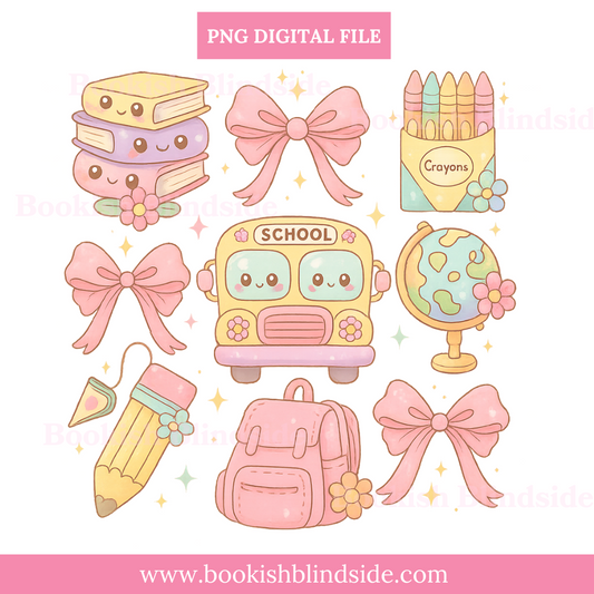 Back to School PNG Set – Cute Teacher Clipart for Stickers & Crafts