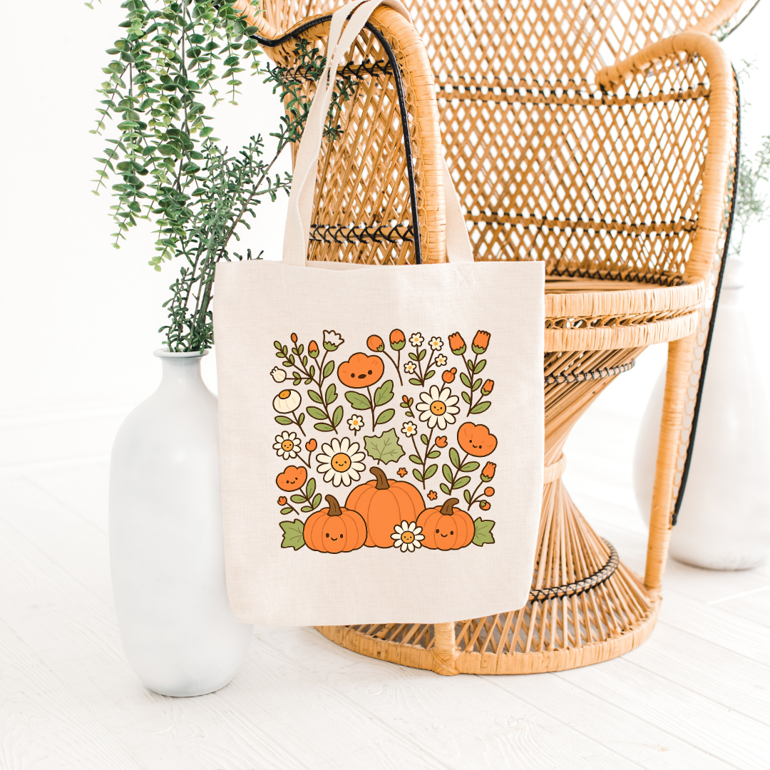 Trendy Pumpkin PNG – Cute Fall Clipart with Daisies for Sublimation, Stickers & Crafts