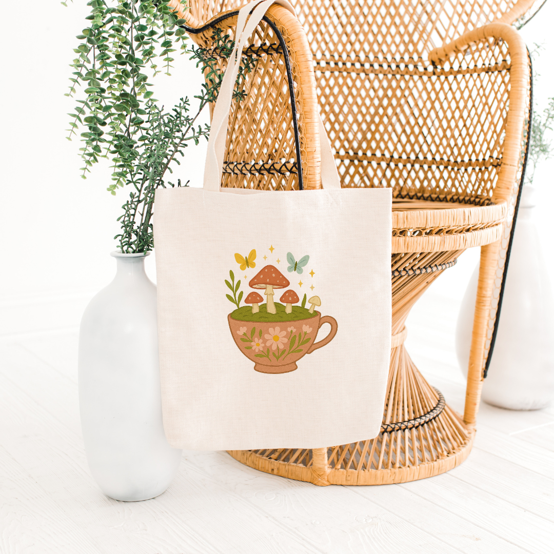 Cottagecore Mushroom Teacup PNG – Cute Cottagecore Clipart for Stickers & Crafts