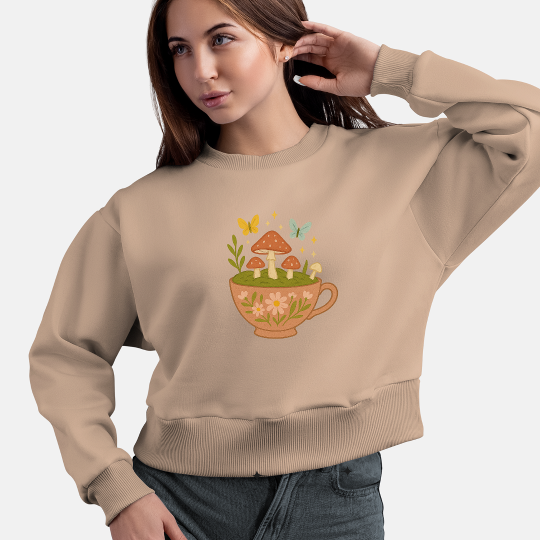 Cottagecore Mushroom Teacup PNG – Cute Cottagecore Clipart for Stickers & Crafts