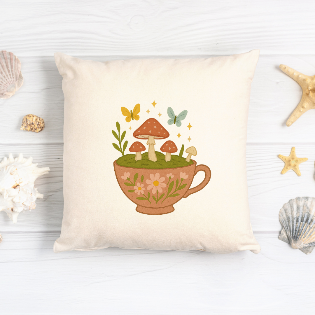 Cottagecore Mushroom Teacup PNG – Cute Cottagecore Clipart for Stickers & Crafts