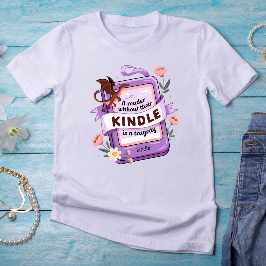 Cute pastel Kindle reader PNG with books and sparkles β bookish clipart for stickers, planners, sublimation, and crafts"