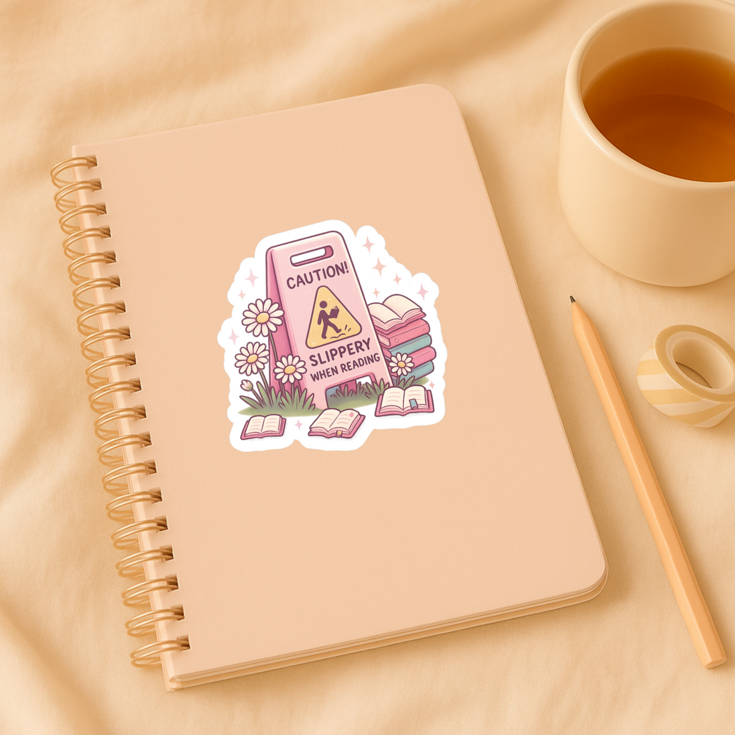 Bookish Sticker, Slippery When Reading Sticker β Cute Bookish Gift for Readers & Friends