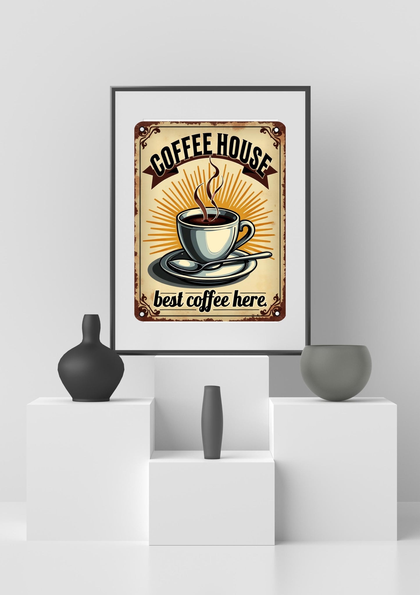 offee House Wall Art Printable | Vintage Cafe Sign | “Best Coffee Here” Retro Poster | Digital Download | Rustic Kitchen Decor