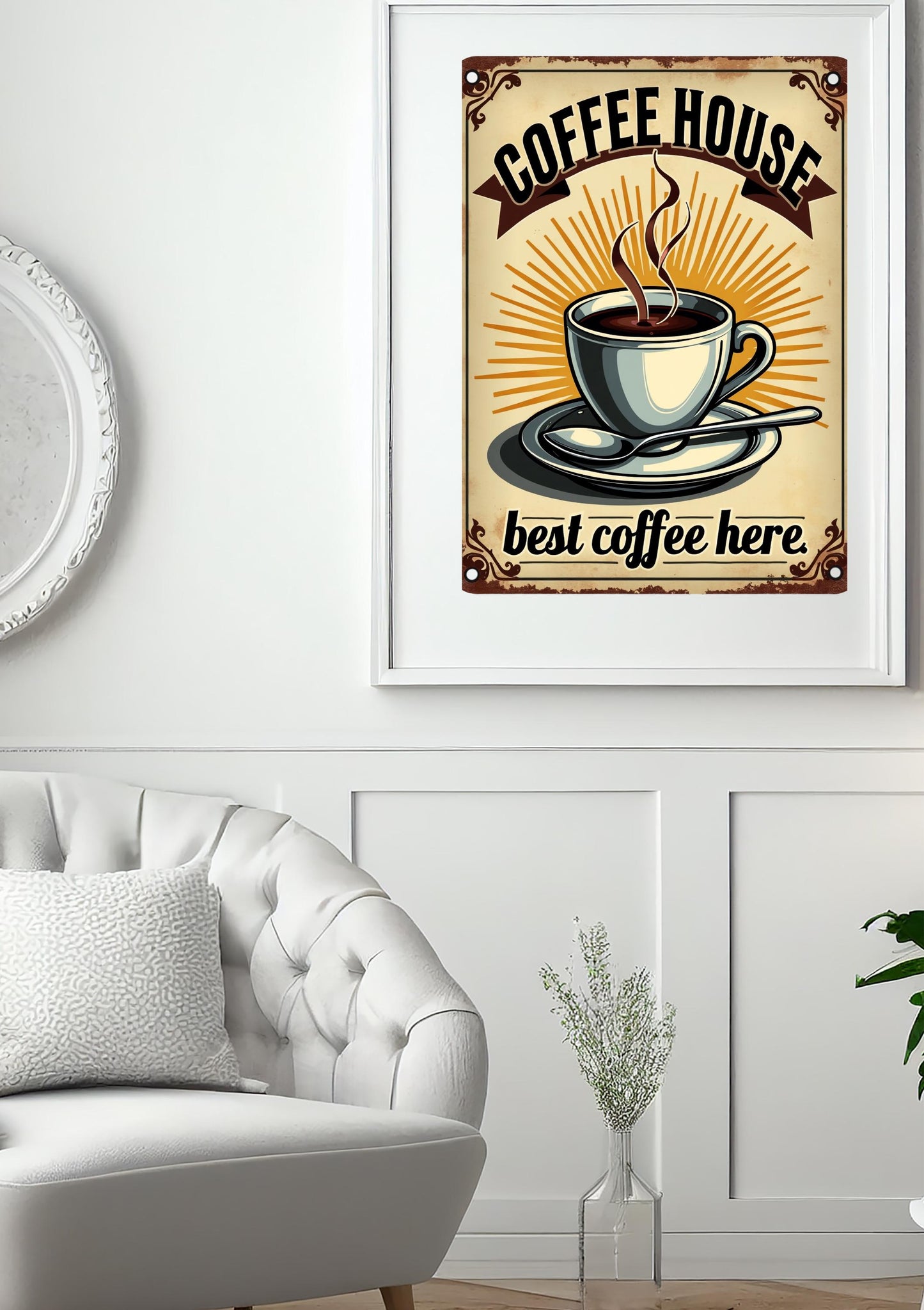 offee House Wall Art Printable | Vintage Cafe Sign | “Best Coffee Here” Retro Poster | Digital Download | Rustic Kitchen Decor