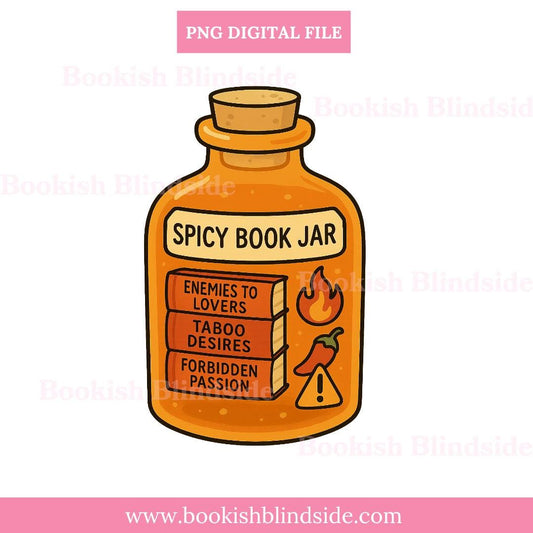 Spicy Book Jar PNG  | Romance Tropes Digital Sticker | Bookish Clipart for Smut Readers | Enemies to Lovers PNG | Spicy Bookish Download