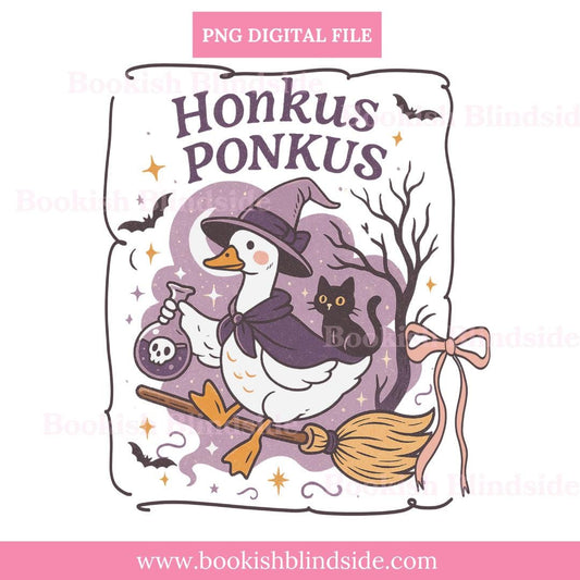 Honkus Ponkus PNG | Halloween Goose Witch Digital Download | Cute Spooky Duck Clipart | Magical Sublimation File | Instant Download