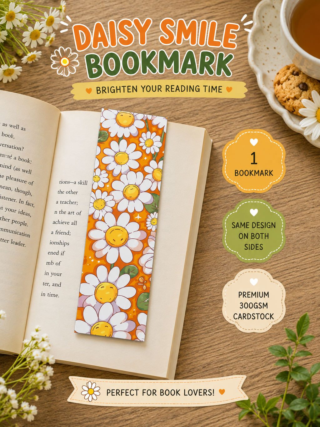 Daisy Bookmark | Daisy Bookmark for Book Lovers,