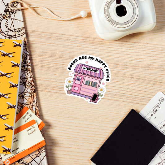 Books Are My Happy Place" Magnet