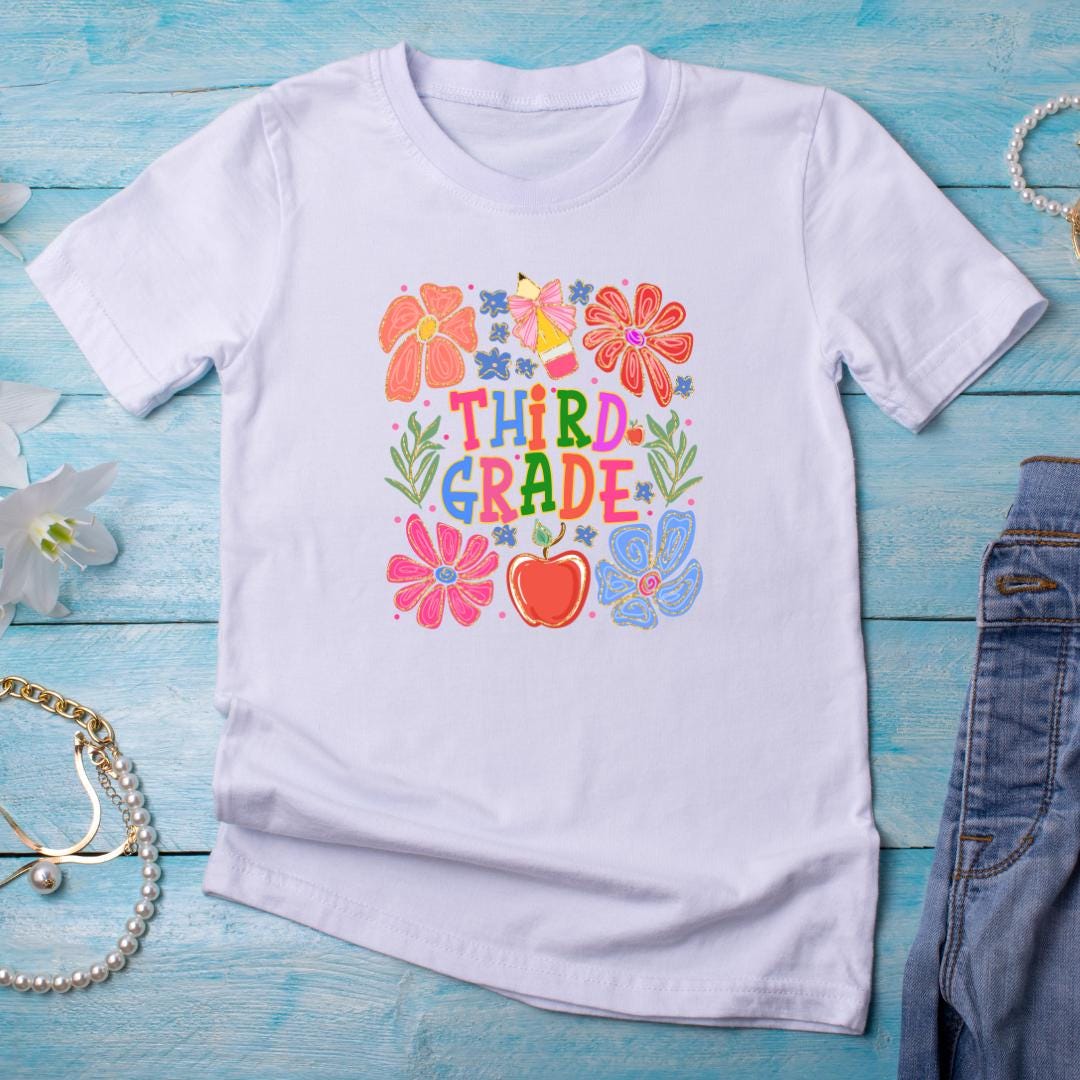5 Grade Level PNG Bundle | Kindergarten to Fourth Grade | Back to School Digital Downloads | Floral Classroom Decor | Instant PNG Files