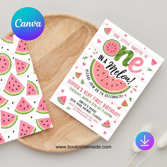 1st Birthday Invitation Canva